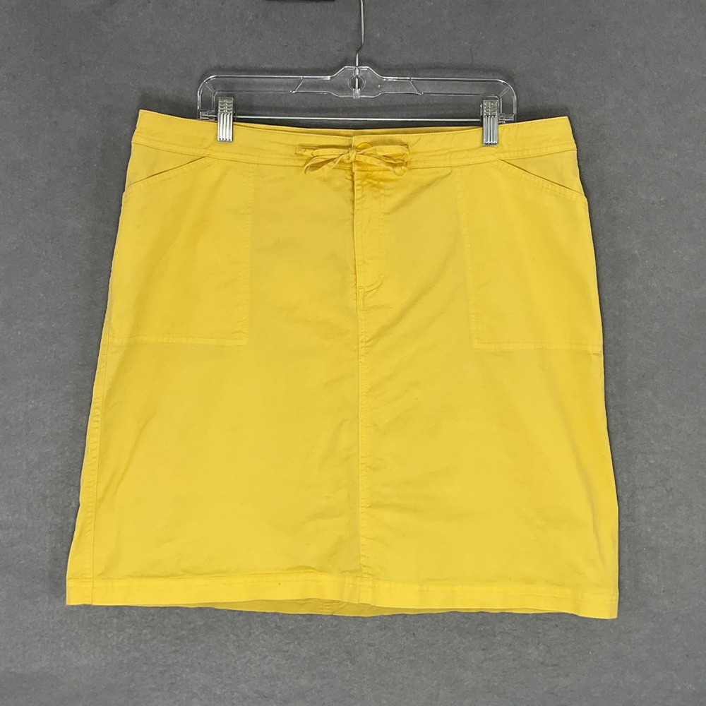 CJ Banks Skirt Womens Sz 16W Yellow Cotton Blend Drawstring Pockets Casual